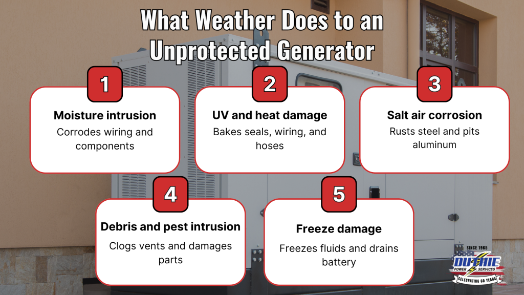 What Weather Does to an Unprotected Generator infographic